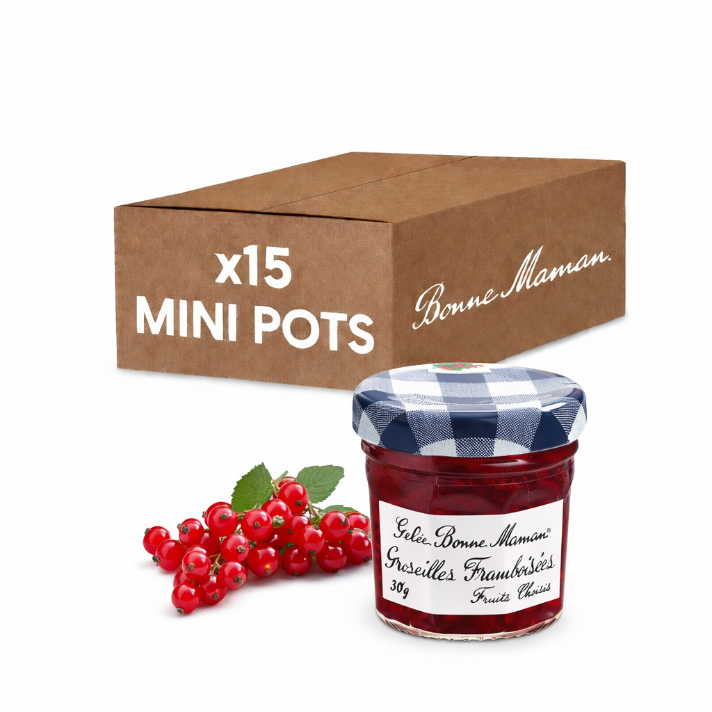 Confiture bonne maman framboise groseille 30g- carton de 15 mini pots