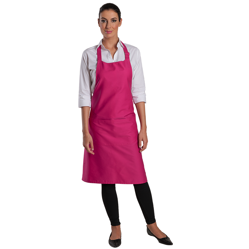 Tablier sommelier avec boucle polycoton fuschia