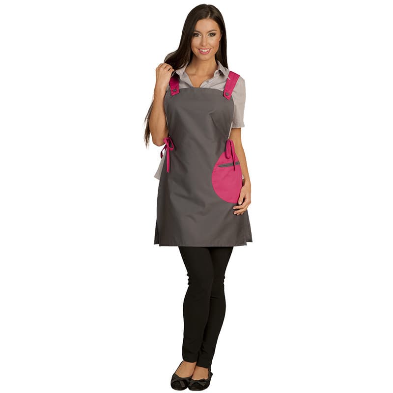 Chasuble bretelle polycoton fuschia gris