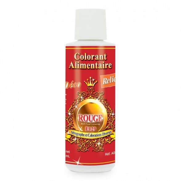 Colorant liquide professionnel à base d'eau rouge e129 125ml - spécial aérographe- a09.129