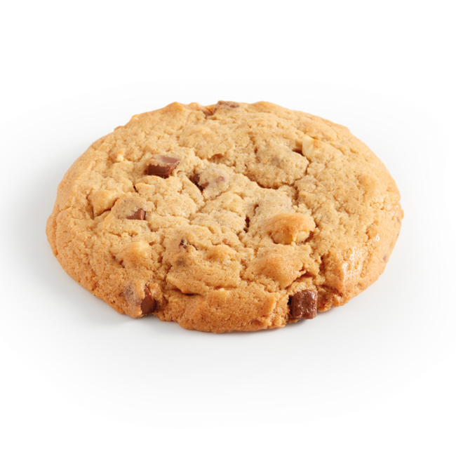 Cookie cuit nature aux noisettes et pépites de chocolat au lait