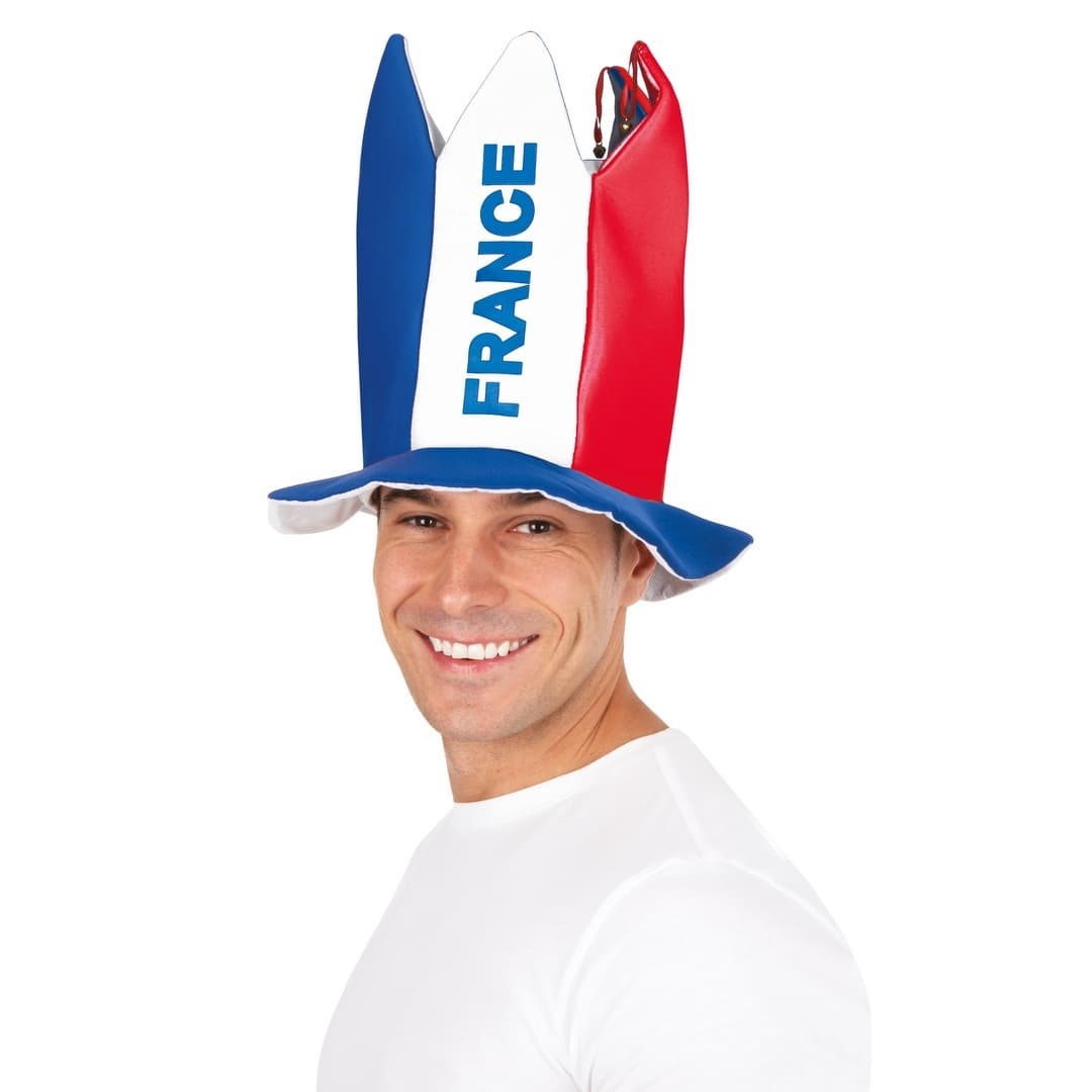 Chapeau bouffon france - bleu, blanc, rouge - adulte