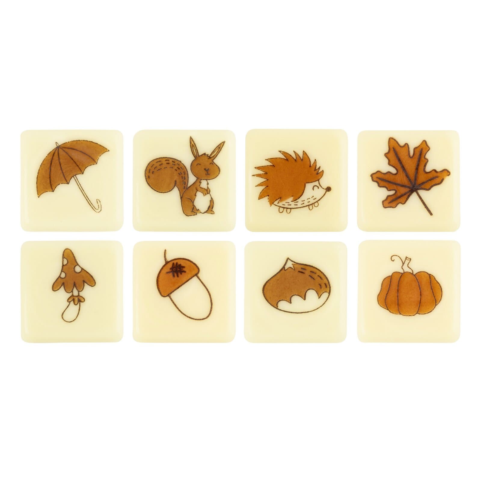 9 carrés choco blanc automne 2,5cm