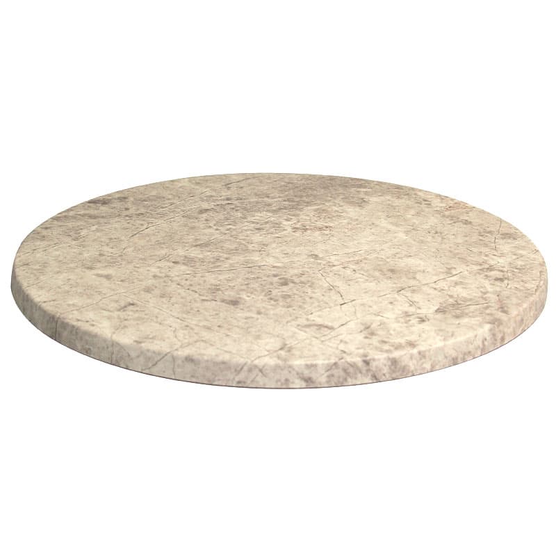 Plateau de table rond diam 60 cm werzalit décor smokey white