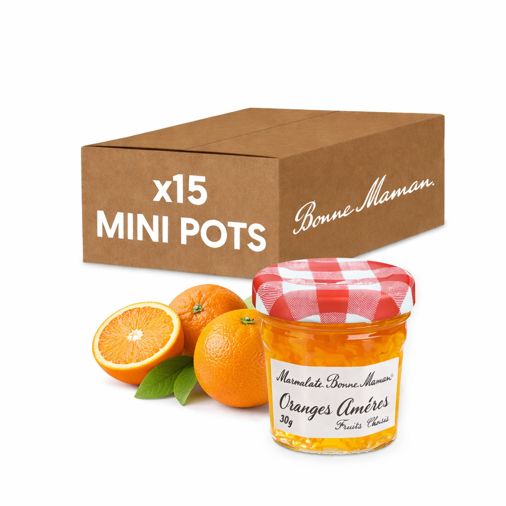 Confiture marmelade d’orange bonne maman 30g carton de 15 mini pots