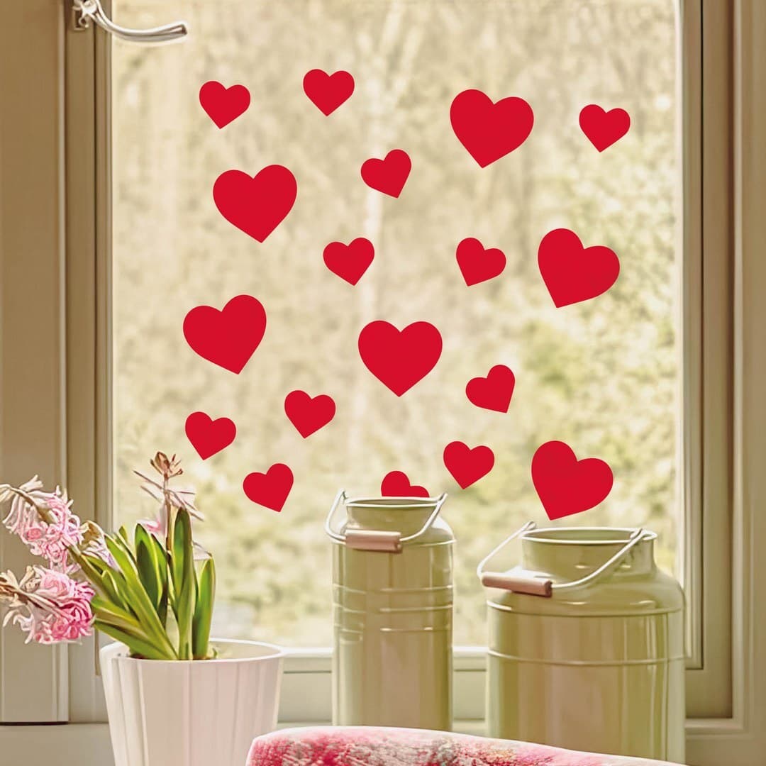 St valentin - stickers cœur rouge