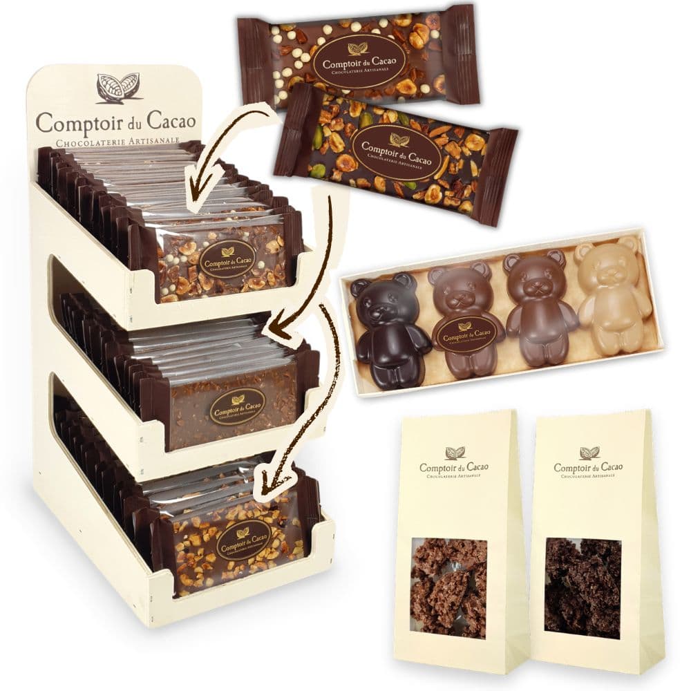 Lot de chocolat « Ourson » prêt à vendre, 60 pièces
