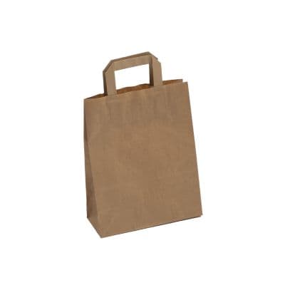 Sac kraft brun à poignée 220x(50x2 de soufflets)x280mm x 250