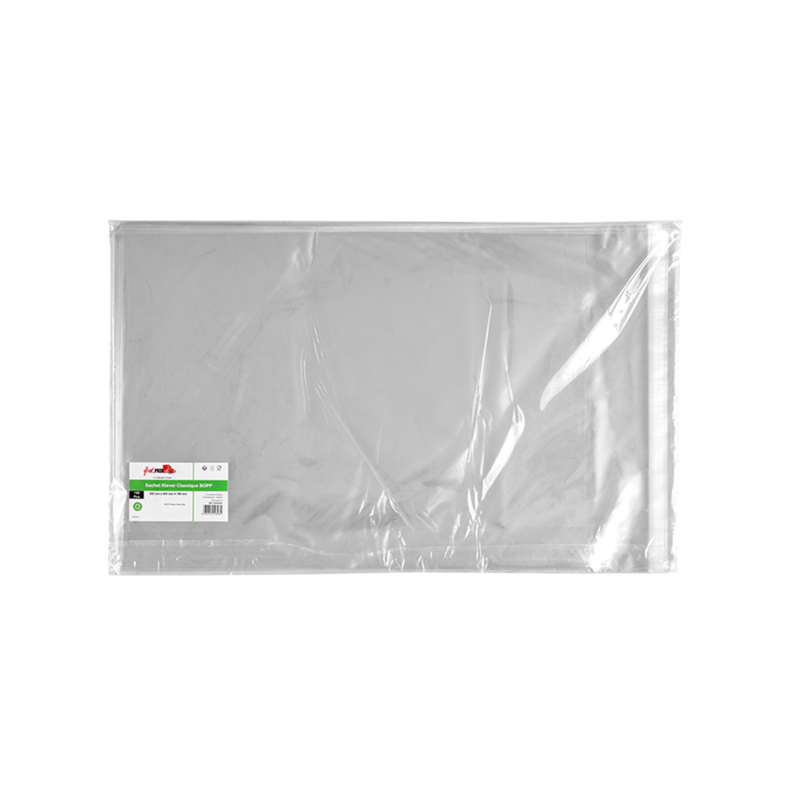 Sachet klever refermable bopp  555x405mm h100mm, 1 000pcs