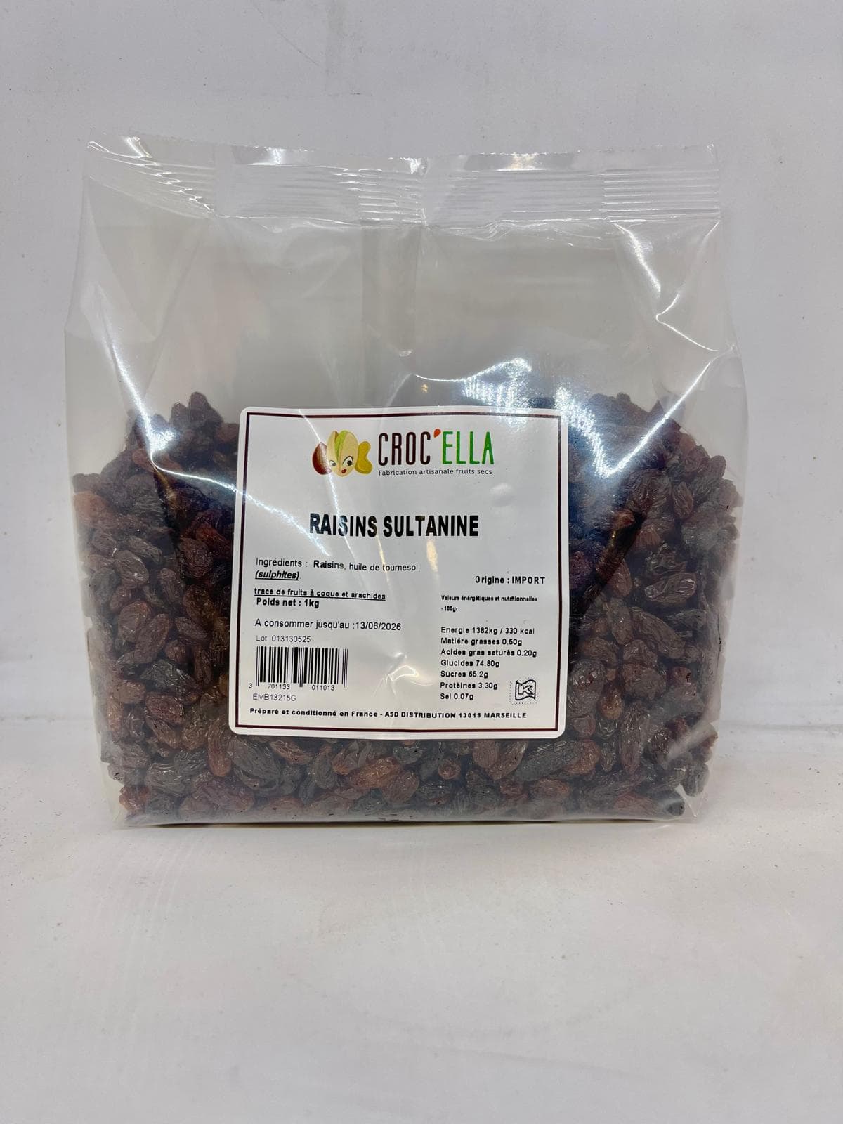 Raisin sultanine, sac de 1kg