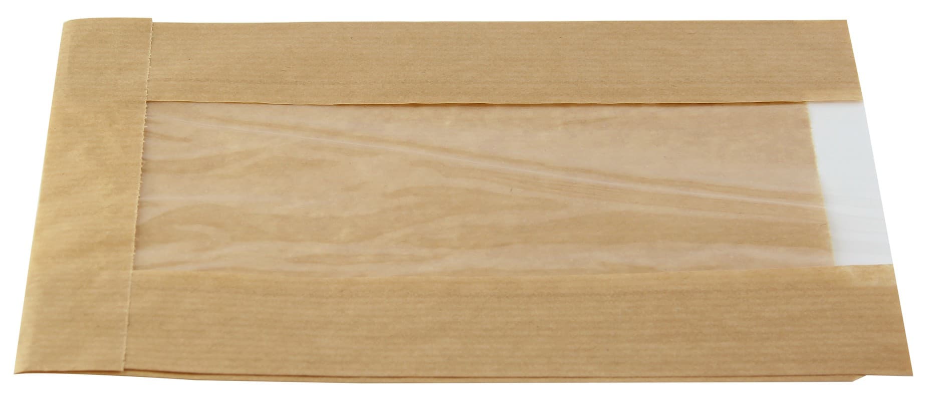 Sac papier kraft brun à fenêtre 60x180x220mm, 1000pcs