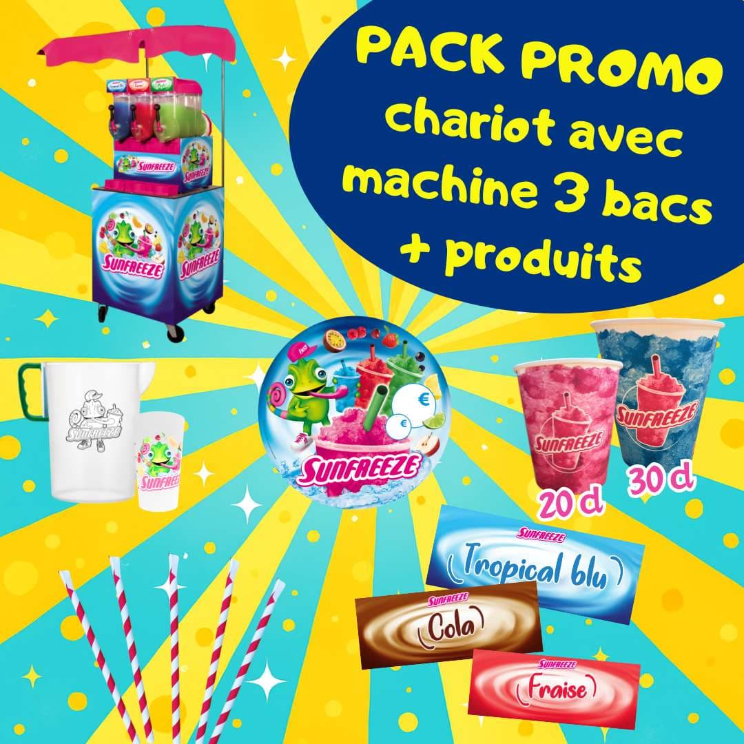 Pack promo machine à granité sur chariot + produits offerts