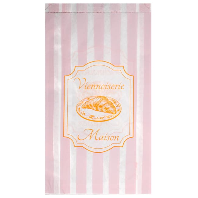 1000 sachets 5-6 viennoiseries en papier décoré 19 + 6 x 34 cm - collection vintage