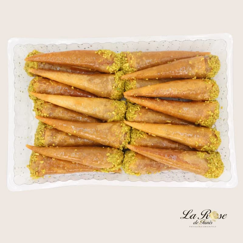 Pâtisserie orientale cornet pistache