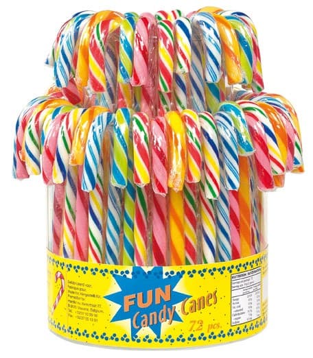 72 candy canes fruits, tubo de 1kg