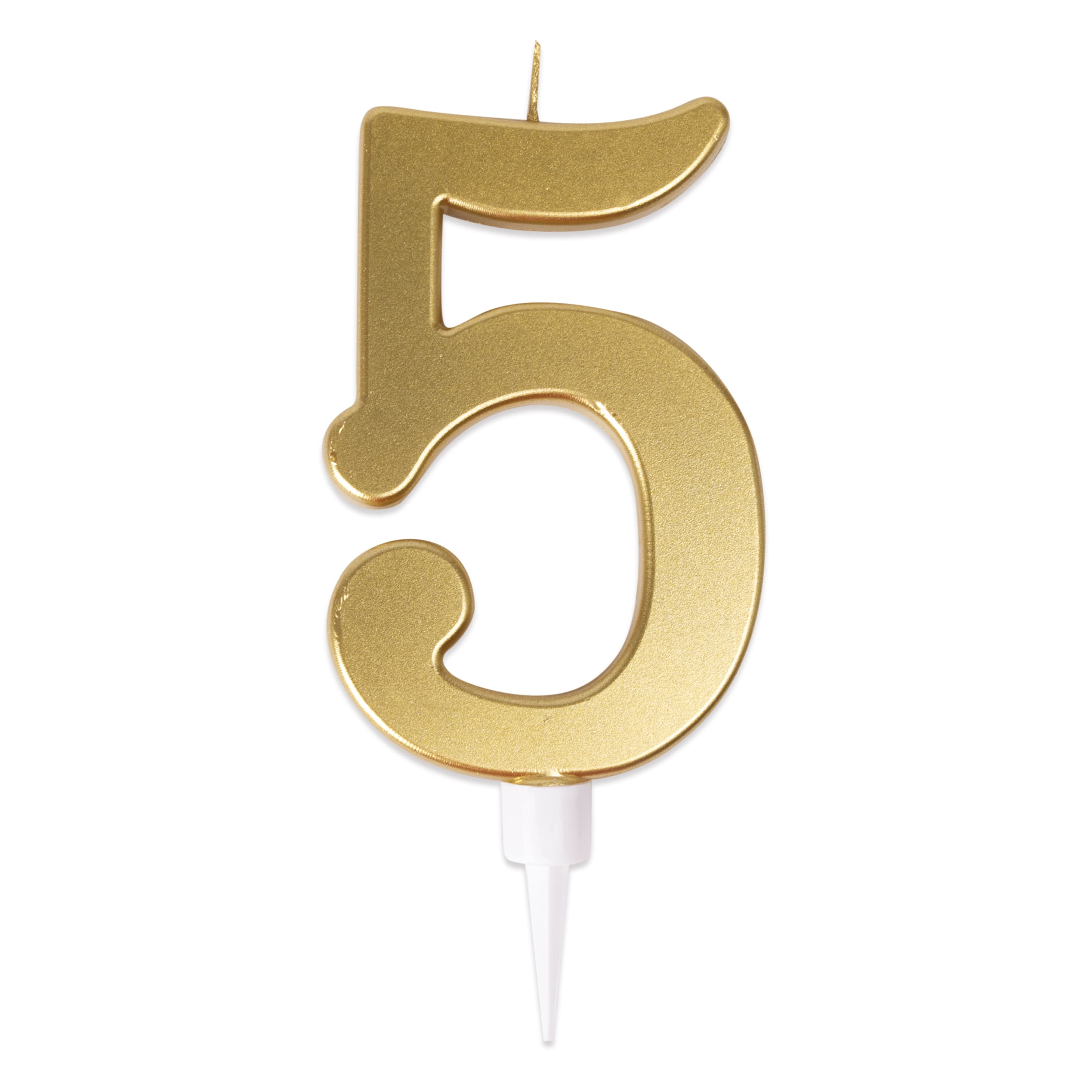 Bougie géante or - chiffre 5