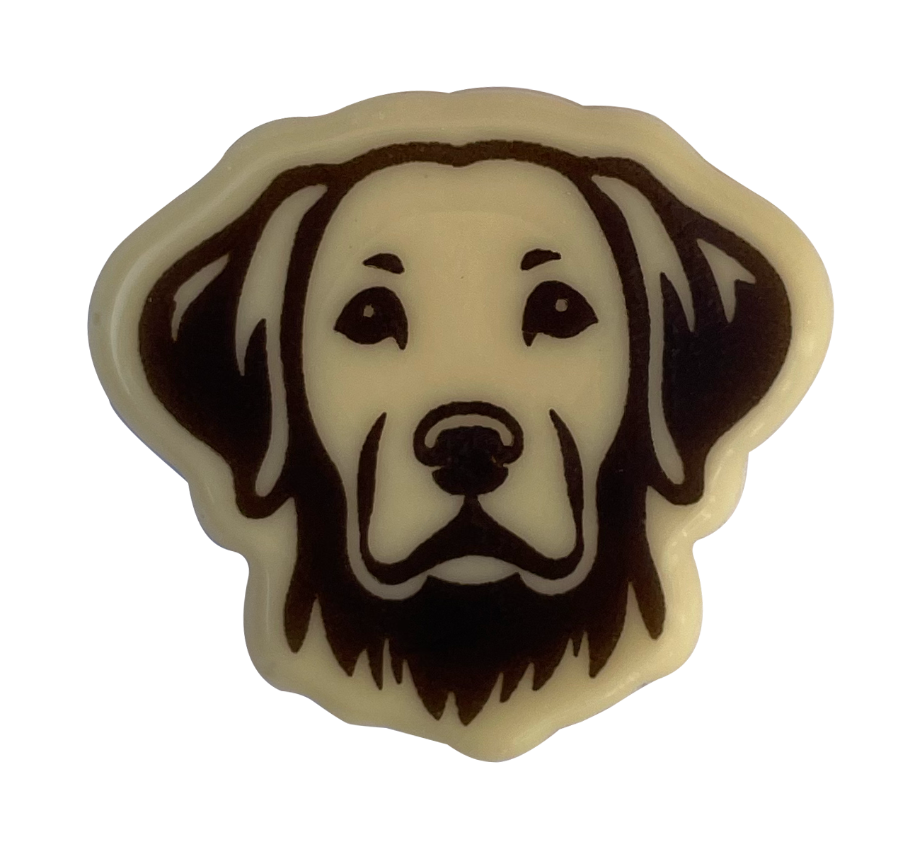 Décor en chocolat "Tête de labrador" - 38 x 34 mm - Chocolat blanc - Lot de 144 pièces