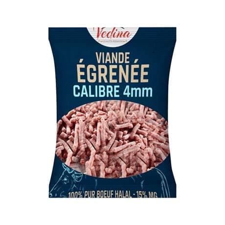 Viande égrenée calibre 4mm vedina halal 500g x9